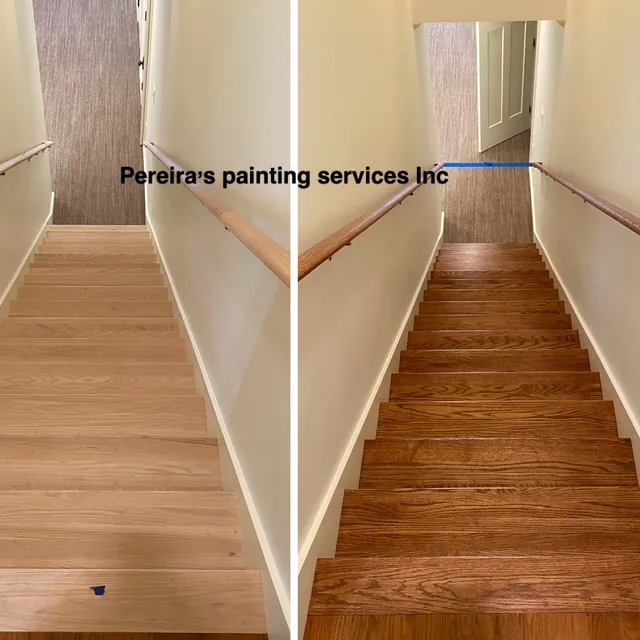 Staircase staining, before and after